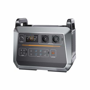 Vista frontal de la estación de energía portátil Piforz PF2000 equipada con una capacidad de 2073Wh y salida de 2000W.