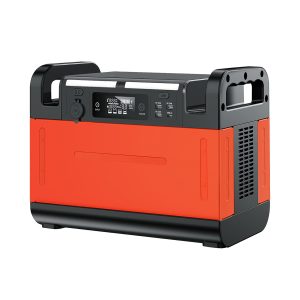 Vista frontal de la estación de energía portátil Piorz PF1500 naranja con capacidad de 1210Wh y 1500W