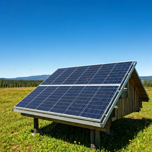 Paneles solares instalados en una cabaña de madera para independencia energética con Piforz.