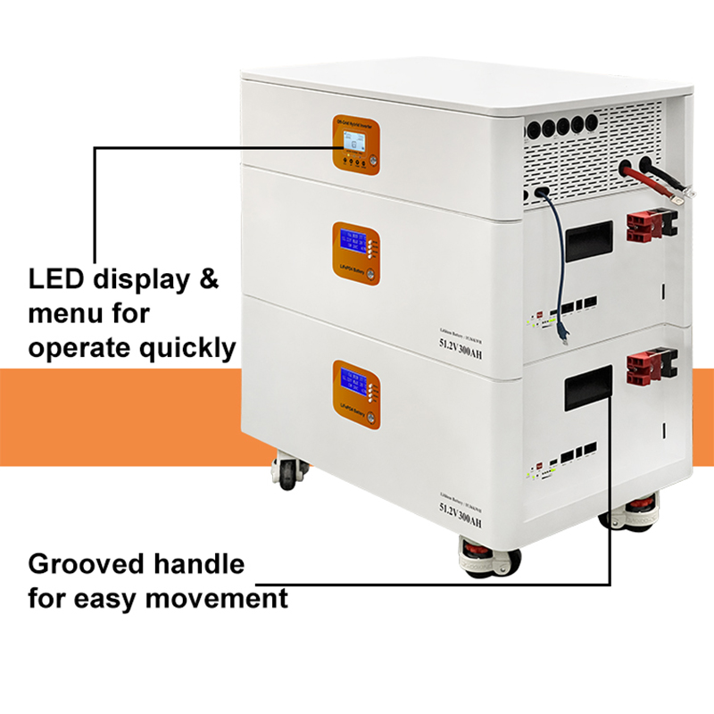 Almacenamiento de Batería Doméstica Modular Apilable 10kW 30kWh Todo en Uno LiFePO4 con Inversor Solar Híbrido para Respaldo Residencial - Imagen 2