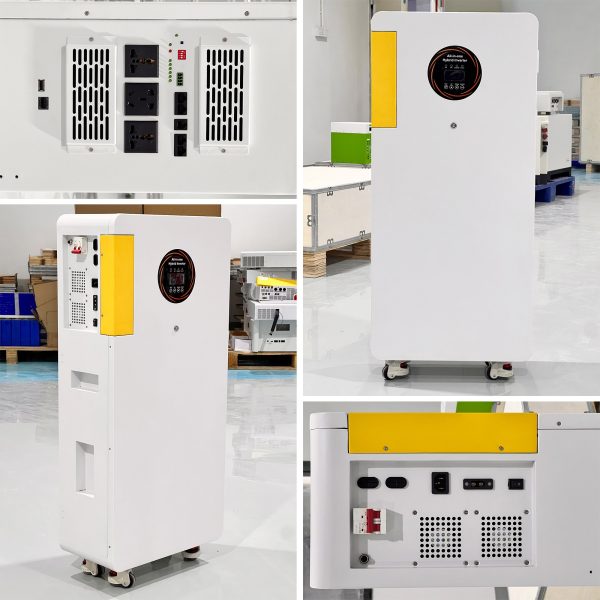 Sistema de respaldo de energía residencial inteligente todo en uno: almacenamiento de batería doméstica móvil LiFePO4 de 6 kW y 16 kWh con inversor solar híbrido - Imagen 3