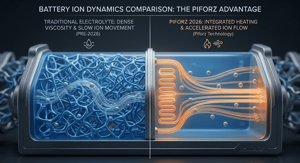 "Infographic showing 6 layers of safety protection for Piforz power station, including over-voltage, high-temp, short-circuit, over-current, and low-temp defense."