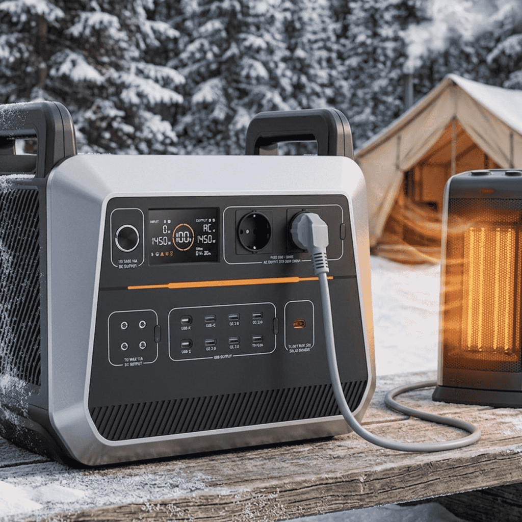 PiForz PF2000 portable power station with 2000W output and BMS protection, perfect for space heaters and appliances.