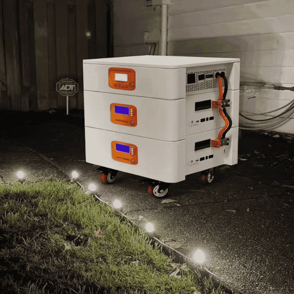 A modular home battery system diagram showing three stacking stages: 15kWh for basic backup, 30kWh for whole-home autonomy, and 45kWh for extended off-grid living.