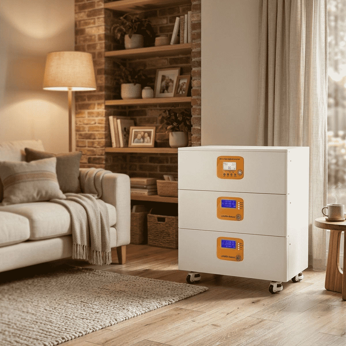 Home BESS unit showing safe modular connections for residential solar energy storage backup