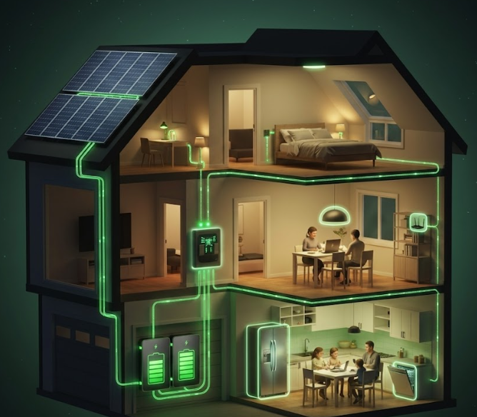 Li ion battery for solar energy storage system in a residential home