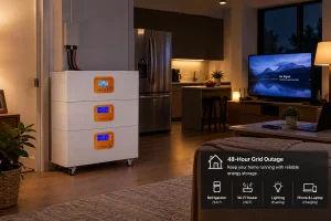 Home energy storage battery system providing 48-hour emergency power backup